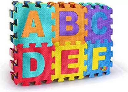 Alphabet Puzzle Foaming Playing Mat For Kids - Interlocking Foaming Floor Blocks Tiles Set Of 36 PCS