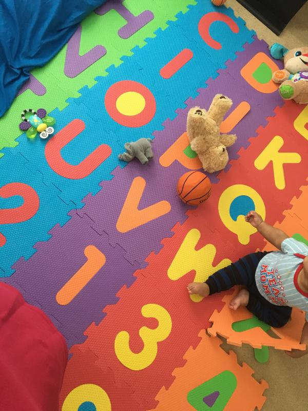 Alphabet Puzzle Foaming Playing Mat For Kids - Interlocking Foaming Floor Blocks Tiles Set Of 36 PCS