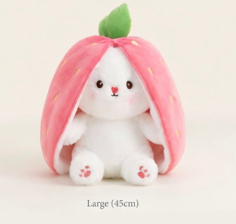 Strawberry Bunny Zip Plushie
